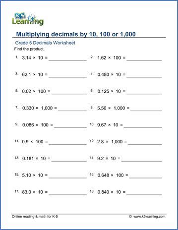 k5learning.com worksheets|Fifth grade math worksheets .
